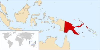 Papua nova gvineja lokacijo na zemljevidu sveta