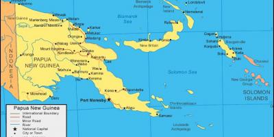 Zemljevid papua nova gvineja in okoliških državah