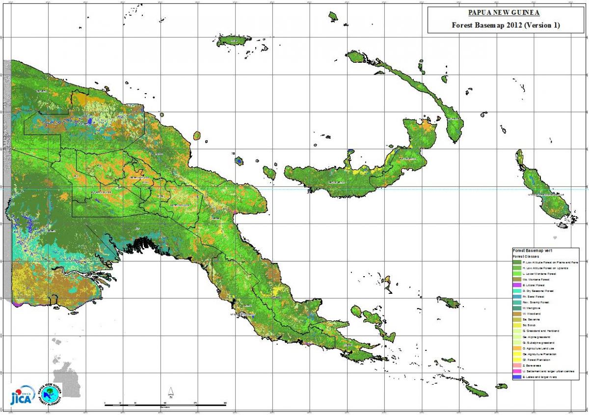zemljevid papua nova gvineja podnebje