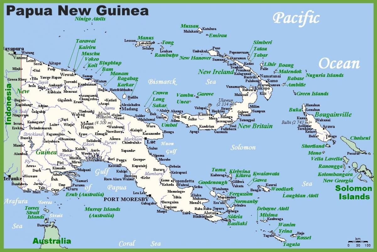 papua nova gvineja na zemljevidu