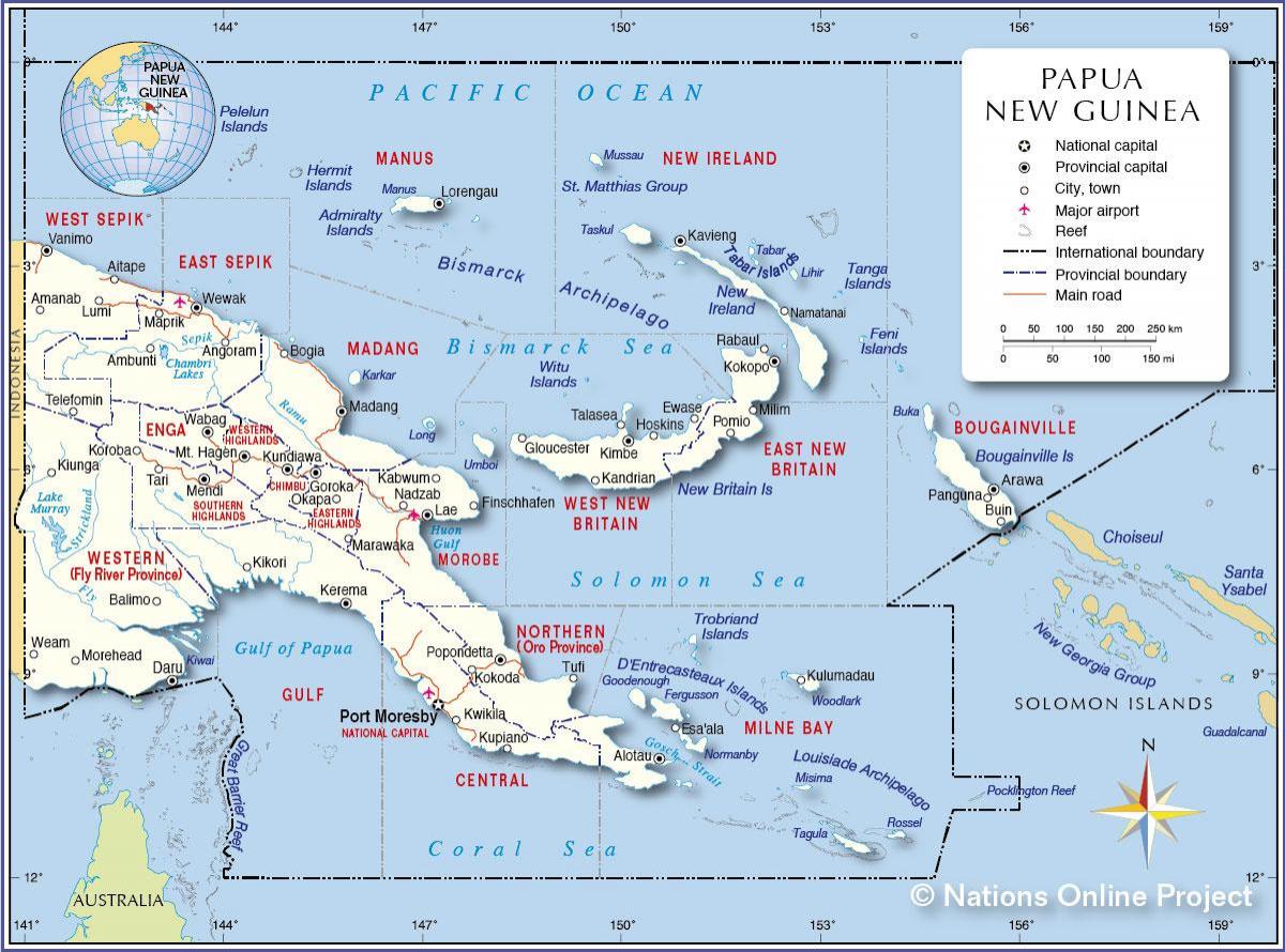 zemljevid tari papua nova gvineja 