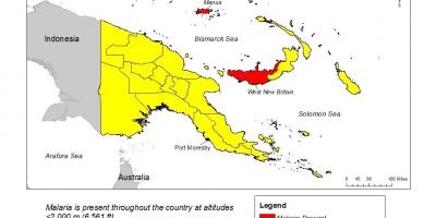 Zemljevid papua nova gvineja malarija