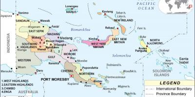 Zemljevid papua nova gvineja provincah