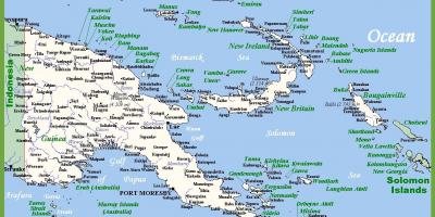 Papua nova gvineja na zemljevidu